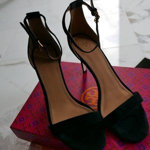 Tory Burch Ellie 85mm Ankle Strap Sandal kid suede sz. 8.5